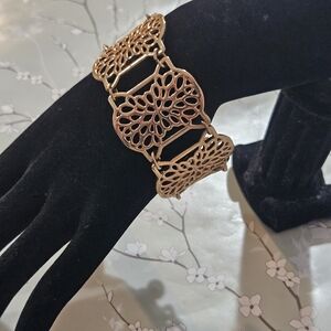 Talbots Wide Gold Filagree Bracelet